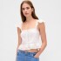FLTR SLV SQ NK PEPLUM TOP NEW OFF WHITE