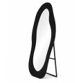 Espejo De Pie Irregular Terciopelo Acolchonado 1.60x0.60m Negro