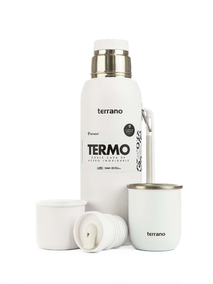 Kit Termo 1 Lt Con Base De Silicona + Mate Sicilia - Blanco 
