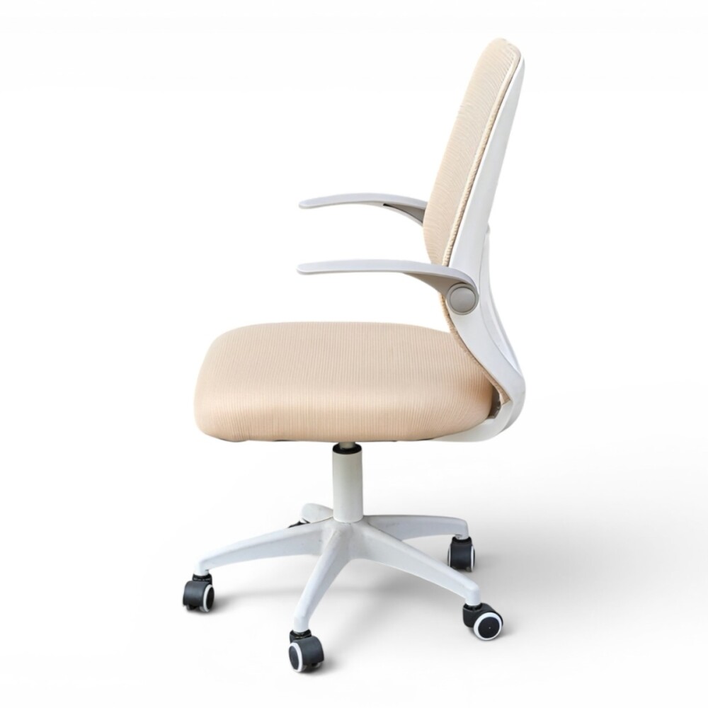 SILLA OFICINA ERGONÓMICA GIRATORIA REGULABLE CON RUEDAS BEIGE