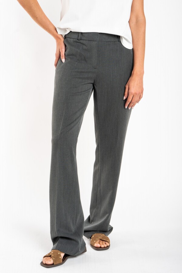 Pantalón Recto Línea Ejecutiva Gris Melange
