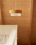 Lámpara de techo Bianella de algodón y pana mostaza Ø 40 cm