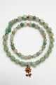 Pulsera piedras naturales con dije acero dorado