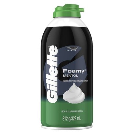 Gillette Espuma de Afeitar Foamy Mentol 322 ml – Frescura y Suavidad Gillette Espuma de Afeitar Foamy Mentol 322 ml – Frescura y Suavidad