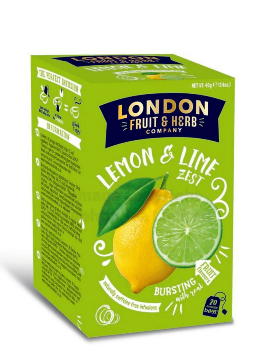 Té London Fruit & Herbal – Limón y Lima, 20 unids. 