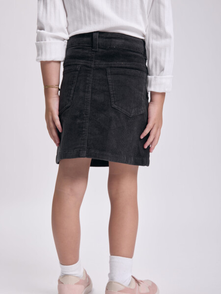 Short pollera pana Gris Oscuro