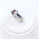 Anillo En Oro 18K Blanco Con Zafiros, Rubies, Esmeraldas Y Brilliantes Anillo En Oro 18K Blanco Con Zafiros, Rubies, Esmeraldas Y Brilliantes