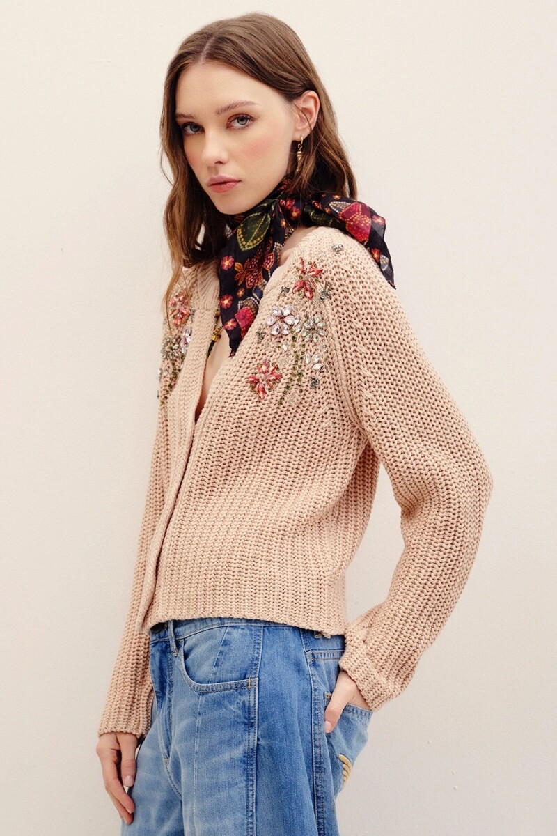 CARDIGAN AGNES EMBRO Crudo
