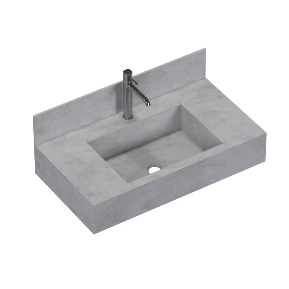 Mueble de baño suspendido de porcelanato Pulpis Napoles 80 cm con bacha incorporada Mueble De Baño Suspendido De Porcelanato Pulpis Napoles 80 Cm Con Bacha Incorporada