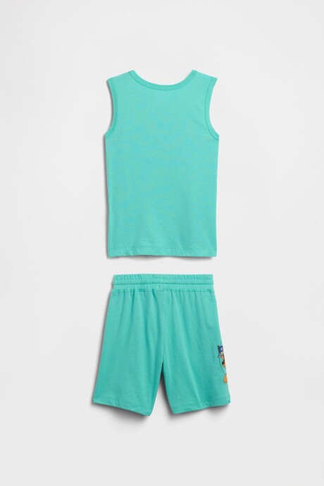 Set Musculosa Y Short Toddler Niño Water Garden Green