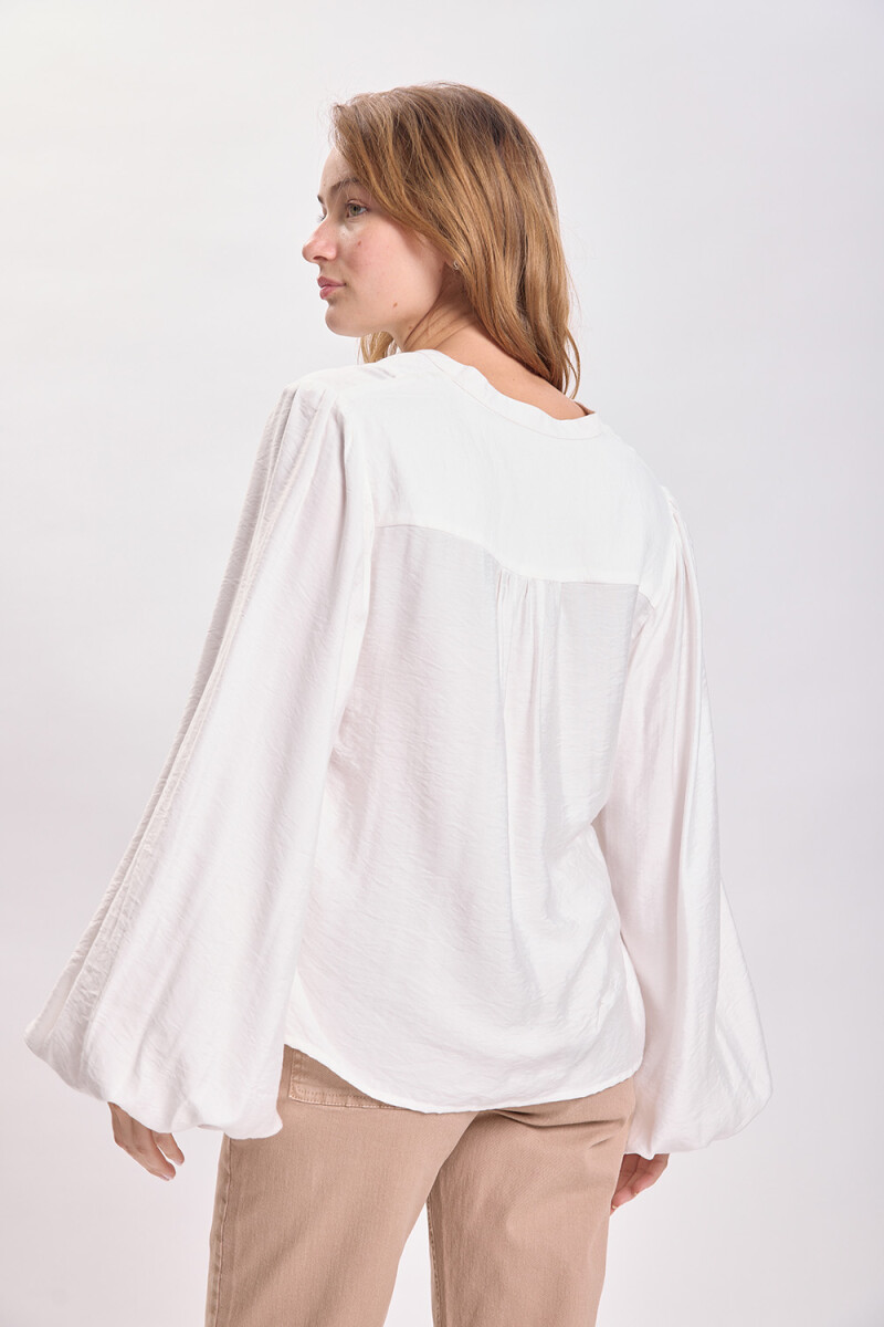 Blusa cuello v Blanco