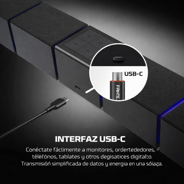 Barra Sonido Gamer Fantech Bs163 Pro Rgb 10w BARRA SONIDO PARLANTE FANTECH BS163 10W