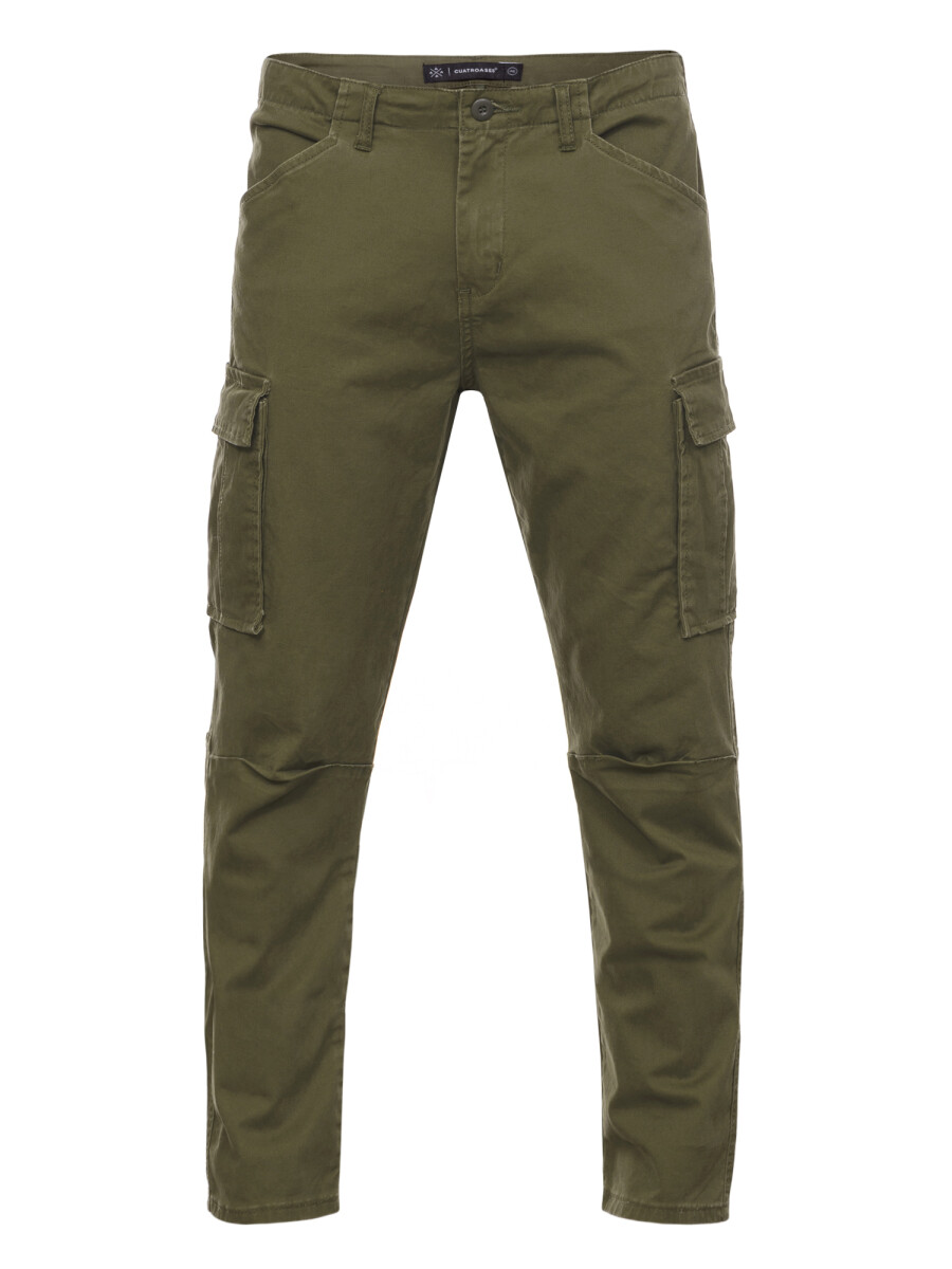 Pantalon cargo slim - verde 