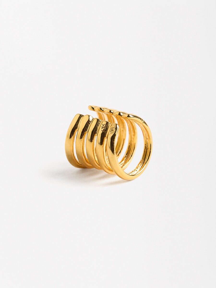 Earcuff Efecto Multiaro - Plata De Ley 925 dorado