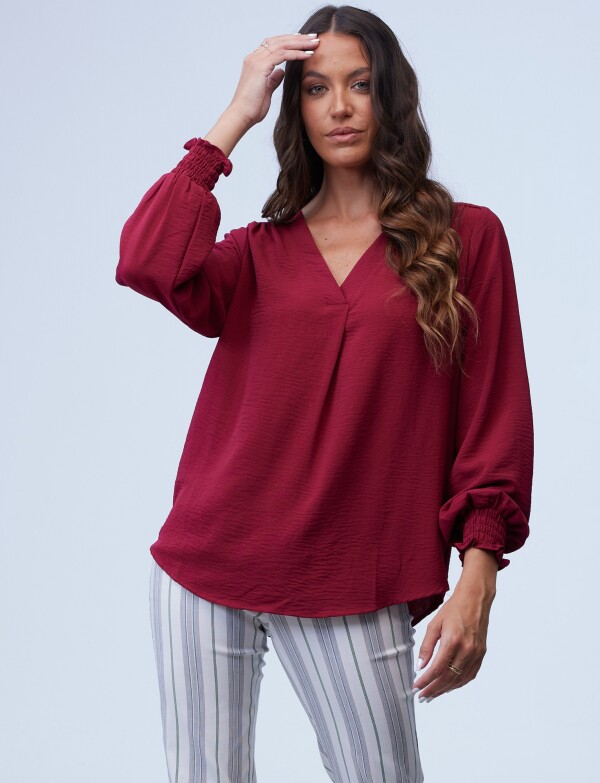 Blusa Frunces BORDEAUX