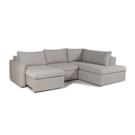 Rinconera Sevilla (Retráctil) - Tela Microfibra - Chaise derecho TC1009 (Plata)