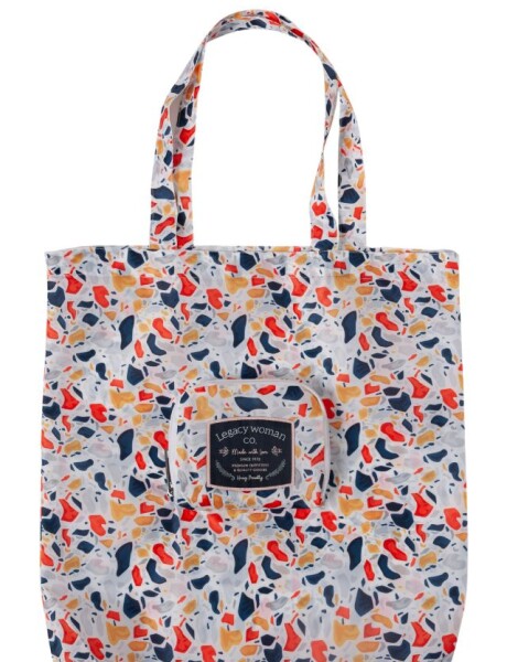 BOLSA PLEGABLE ESTAMPADA Azul