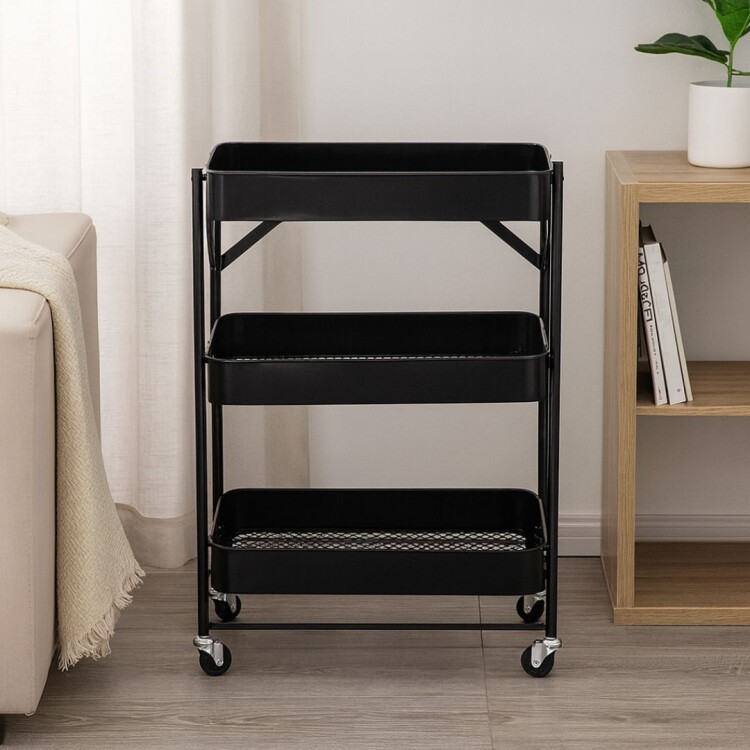 Estante organizador 3 niveles plegable multiuso 40x30x77 Estante organizador 3 niveles plegable multiuso 40x30x77