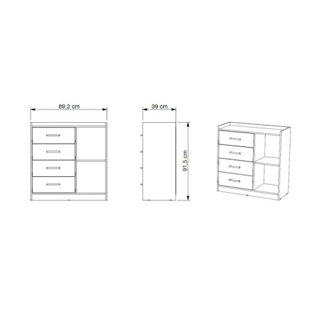 COMODA HERVAL PH1723 ROBLE VERMONT COMODA HERVAL PH1723 ROBLE VERMONT