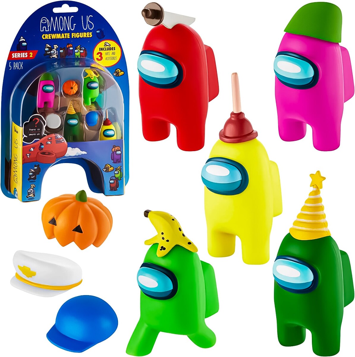 Figuras Muñecos Among Us x5 + Accesorios Original 