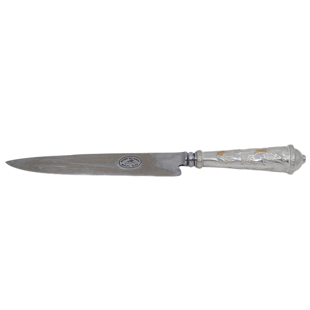 Puñal Hoja 16 Cm, Cabo De Plata Y Oro, Vaina De Cuero Puñal Hoja 16 Cm, Cabo De Plata Y Oro, Vaina De Cuero