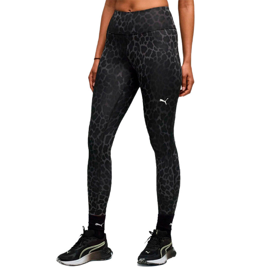 Calza de Mujer Puma Tad Essential Spotted 7/8 Negro - Animal Print