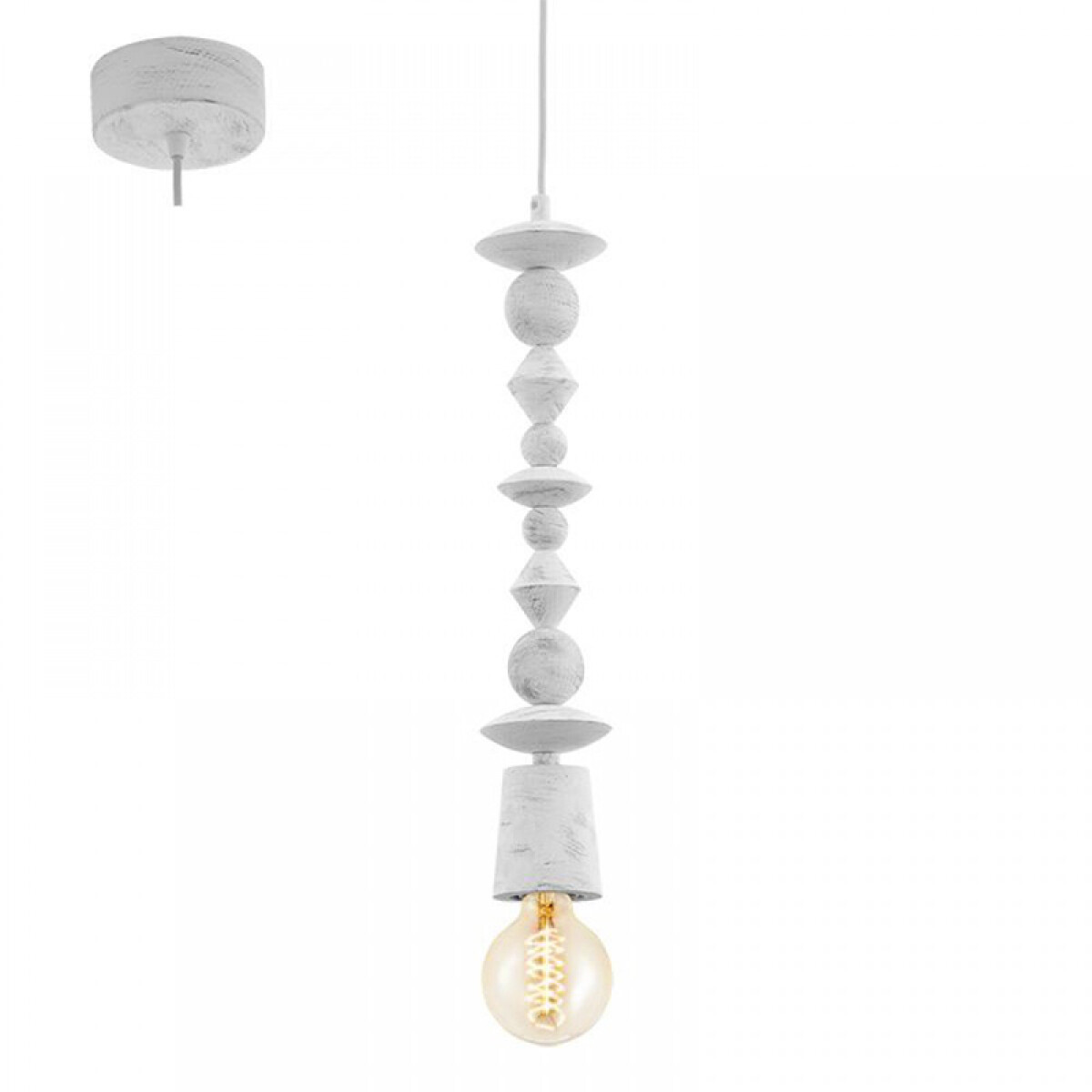 Lámpara colgante vintage madera blanco AVOLTRI - EG4032 