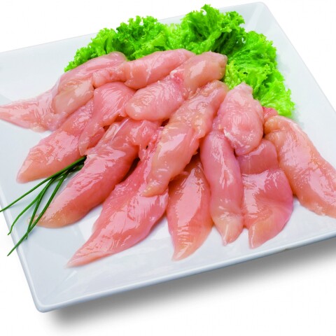 Recortes de pollo con grasa