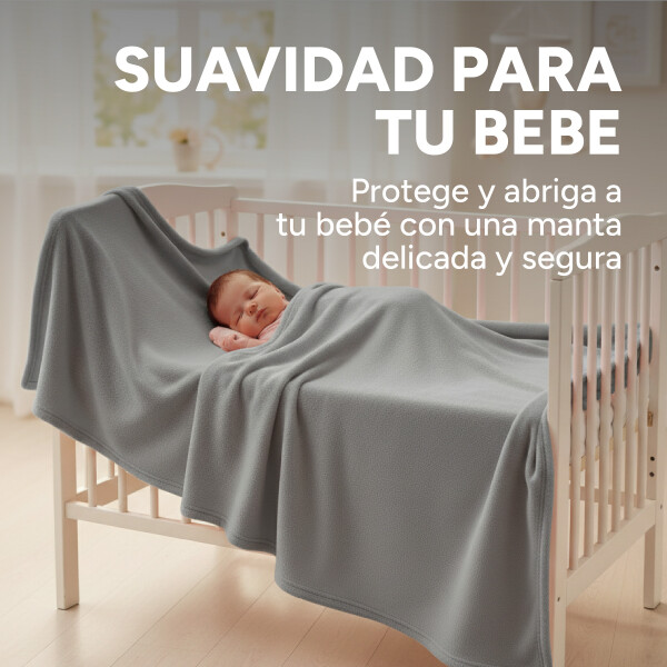 Manta Polar 1 Plaza 180x130Cm Polyester Suave Compacta Color Gris Claro