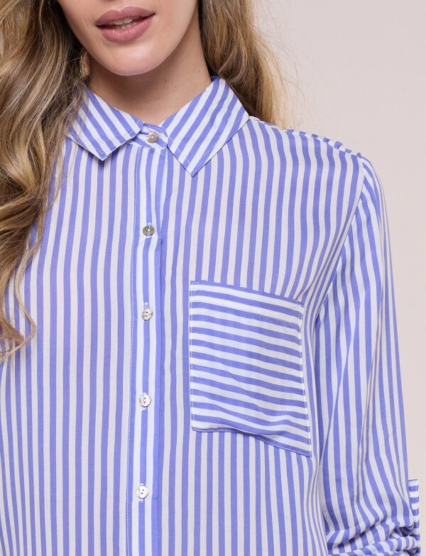Camisa Lineas AZUL/BLANCO