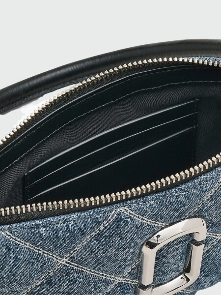MARC JACOBS -THE QUILTED DENIM SNAPSHOT CONVERTIBLE SHOULDER BAG Azul
