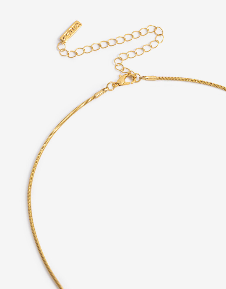 Collares Largos Piedra Collar Largo Metal Y Piedra - Dorado Oro Cepillado Mate