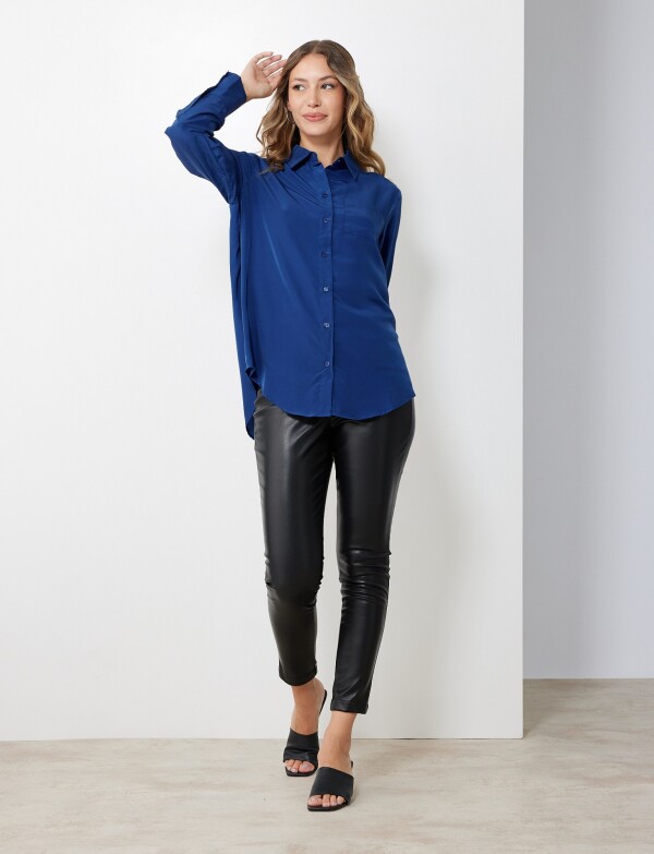 Camisa Saten AZUL