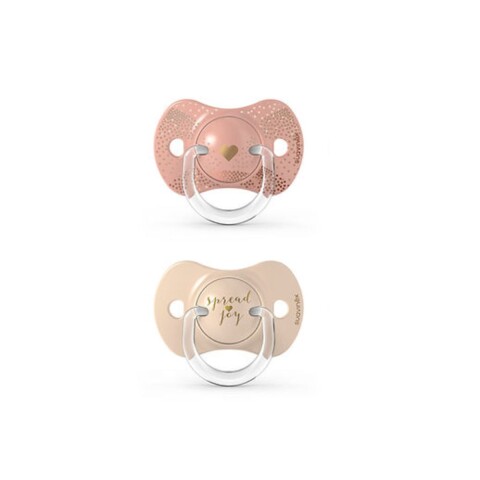 CHS+18 Set X2 Chupetes Sx Pro Fisiológicos +18 Meses Suavinex - Corazón Beige