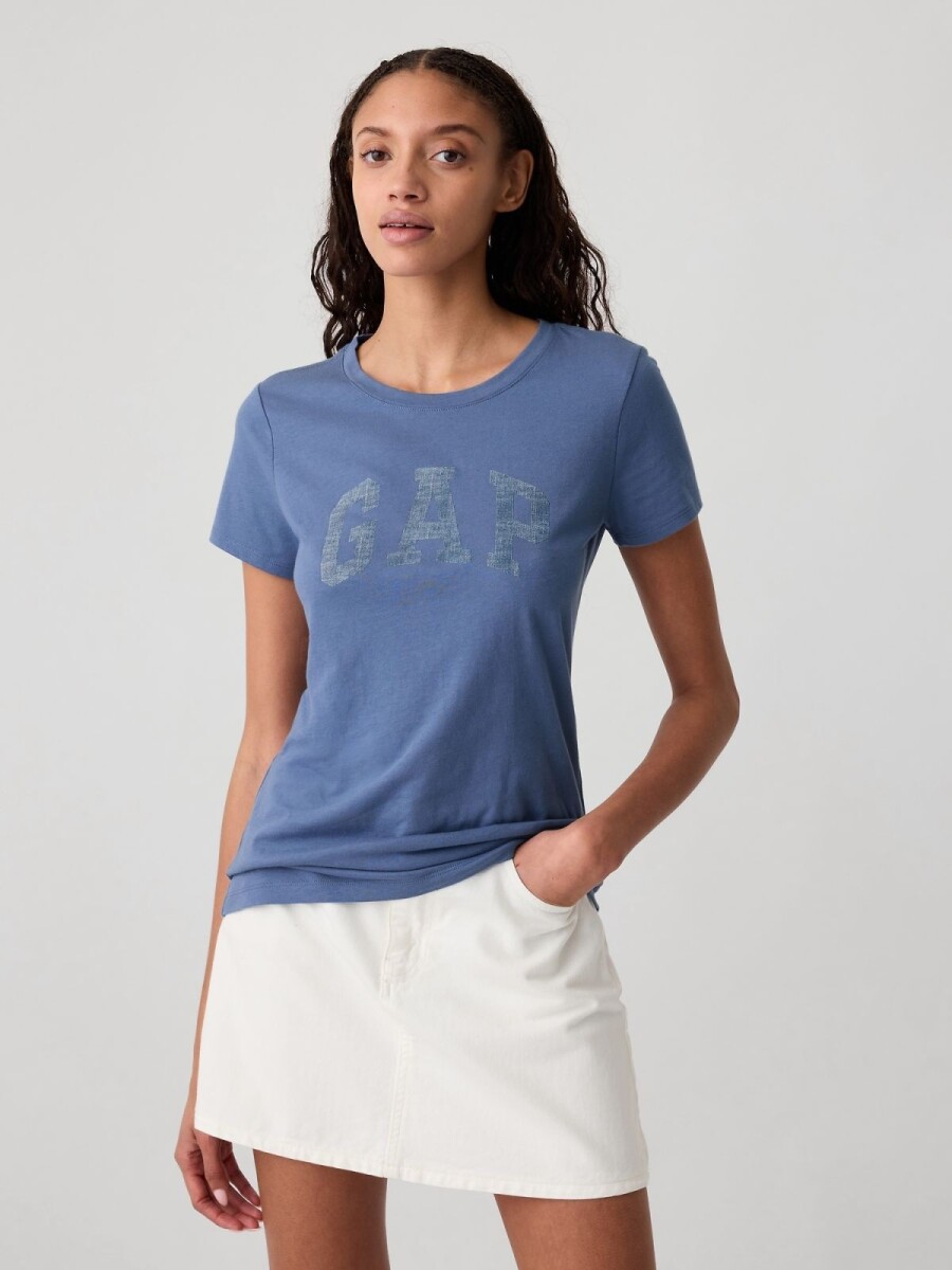 Remera Logo Gap Manga Corta Mujer - Bainbridge Blue 