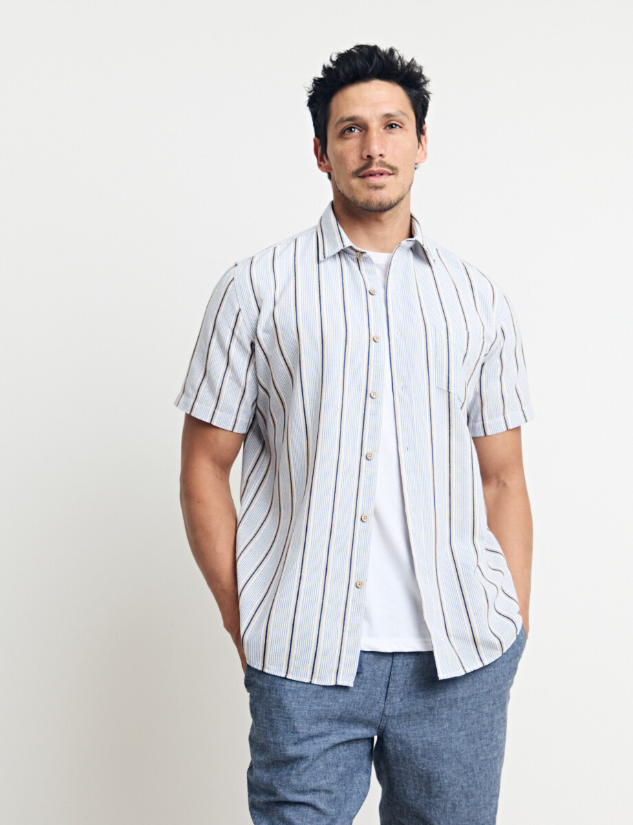 012632 CAMISA HARRINGTON LABEL Natural/tostado