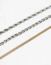 Collares Largos Metal Collar Largo Mix Cadenas - Plateado Rodio