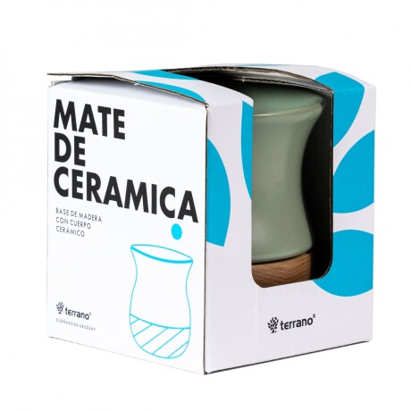 Kit Termo 1lt. Premium + Mate Cerámica base Madera Oliva