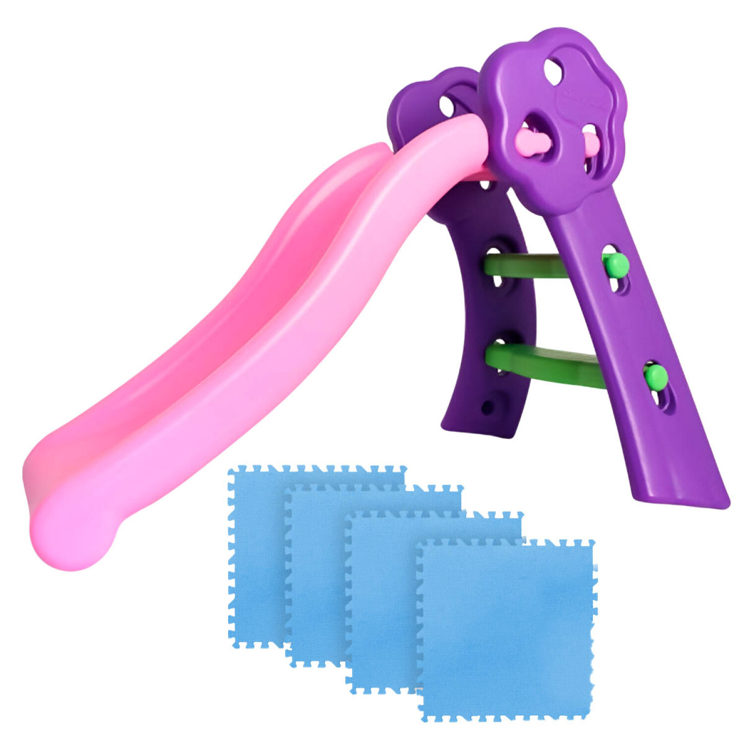 Tobogán XL 2 En 1 Para Niños | Resistente Y Plegable Con Canasta De Baloncesto | Ideal Para Interior Y Exterior | De 1 A 8 Años | Color Rosa