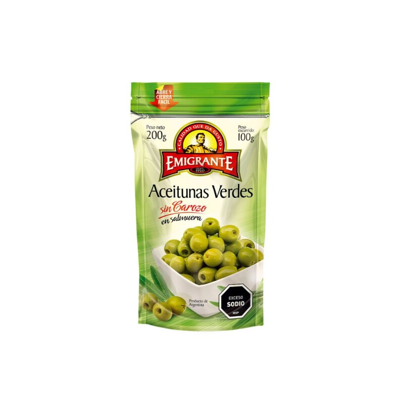 ACEITUNAS VERDES CON CAROZO 200G ACEITUNAS VERDES CON CAROZO 200G