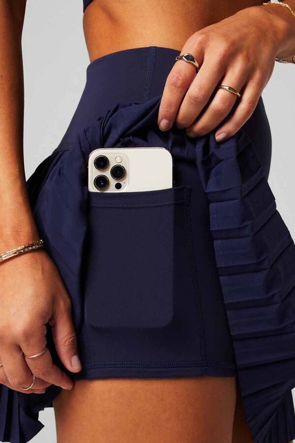 Falda Con Malla Hot Shot Pleated Skirt Classic Mini Mujer Deep Navy