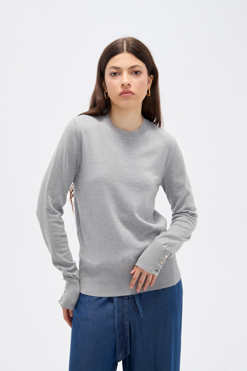 Sweater Tiral Gris Melange Medio