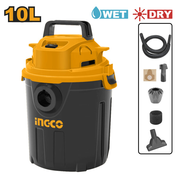 ASPIRADORA 10LT SECO HUMEDO TANQUE PLASTICO INGCO VC10101 ASPIRADORA 10LT SECO HUMEDO TANQUE PLASTICO INGCO VC10101