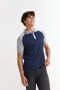 Remera polo manga corta combinada AZUL