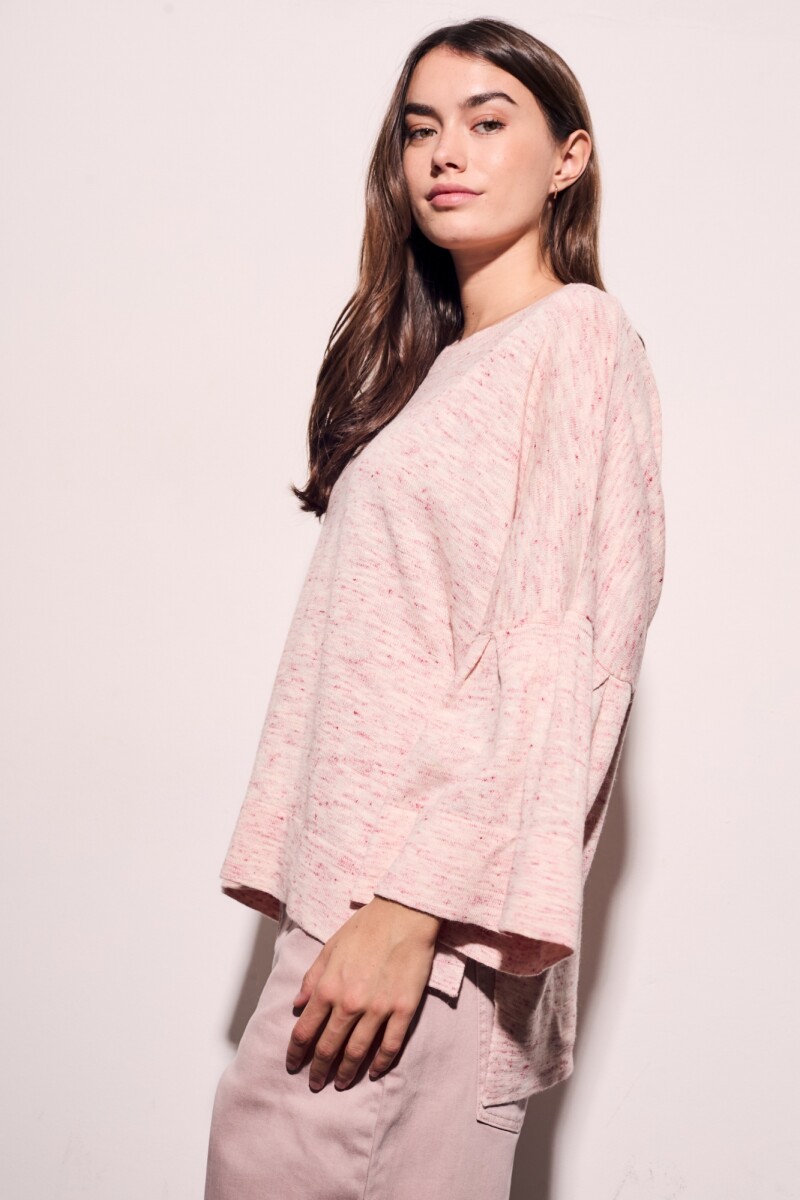 Sweater Manga Volado Rosa