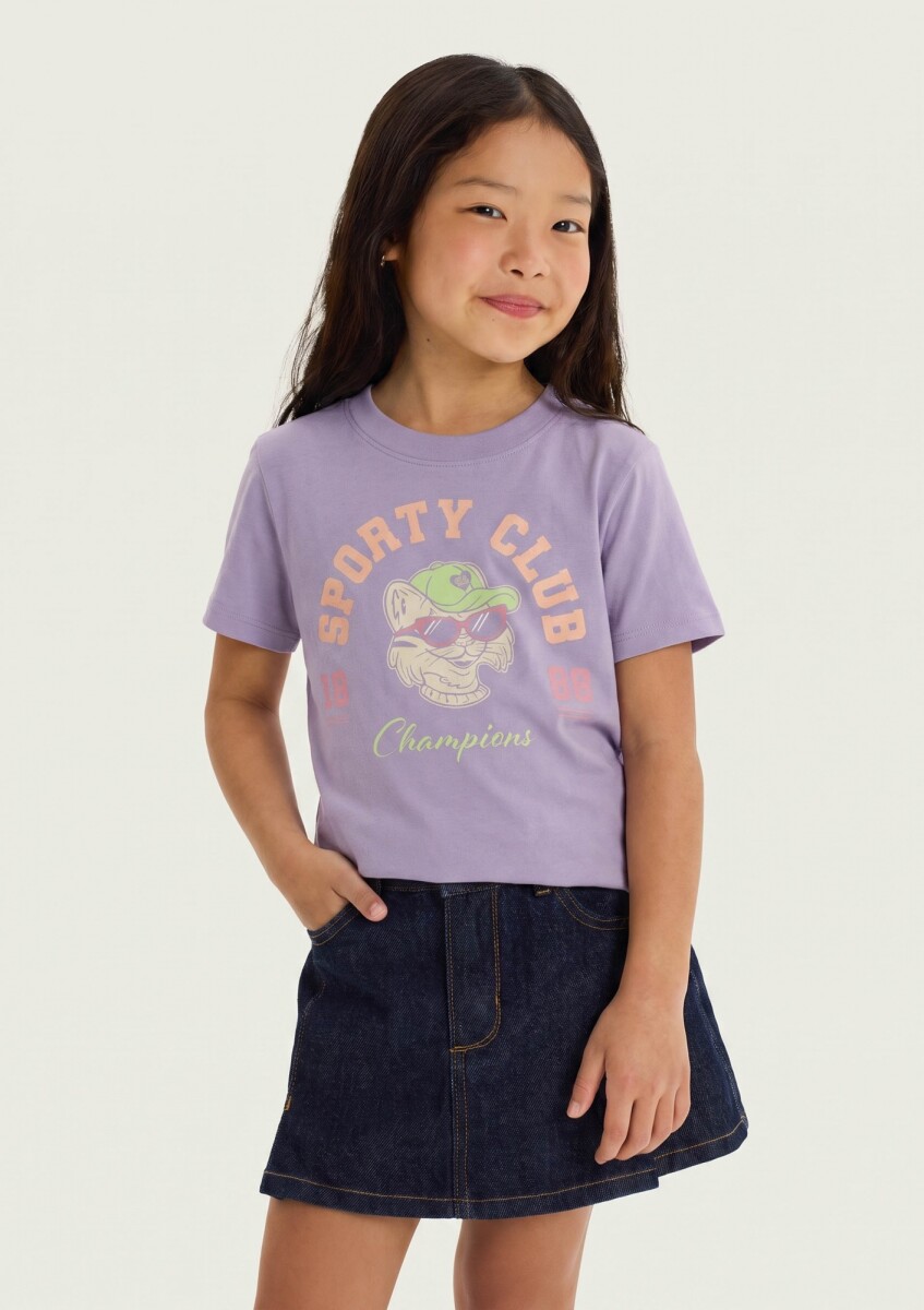 CAMISETA CON ESTAMPA - LILA 