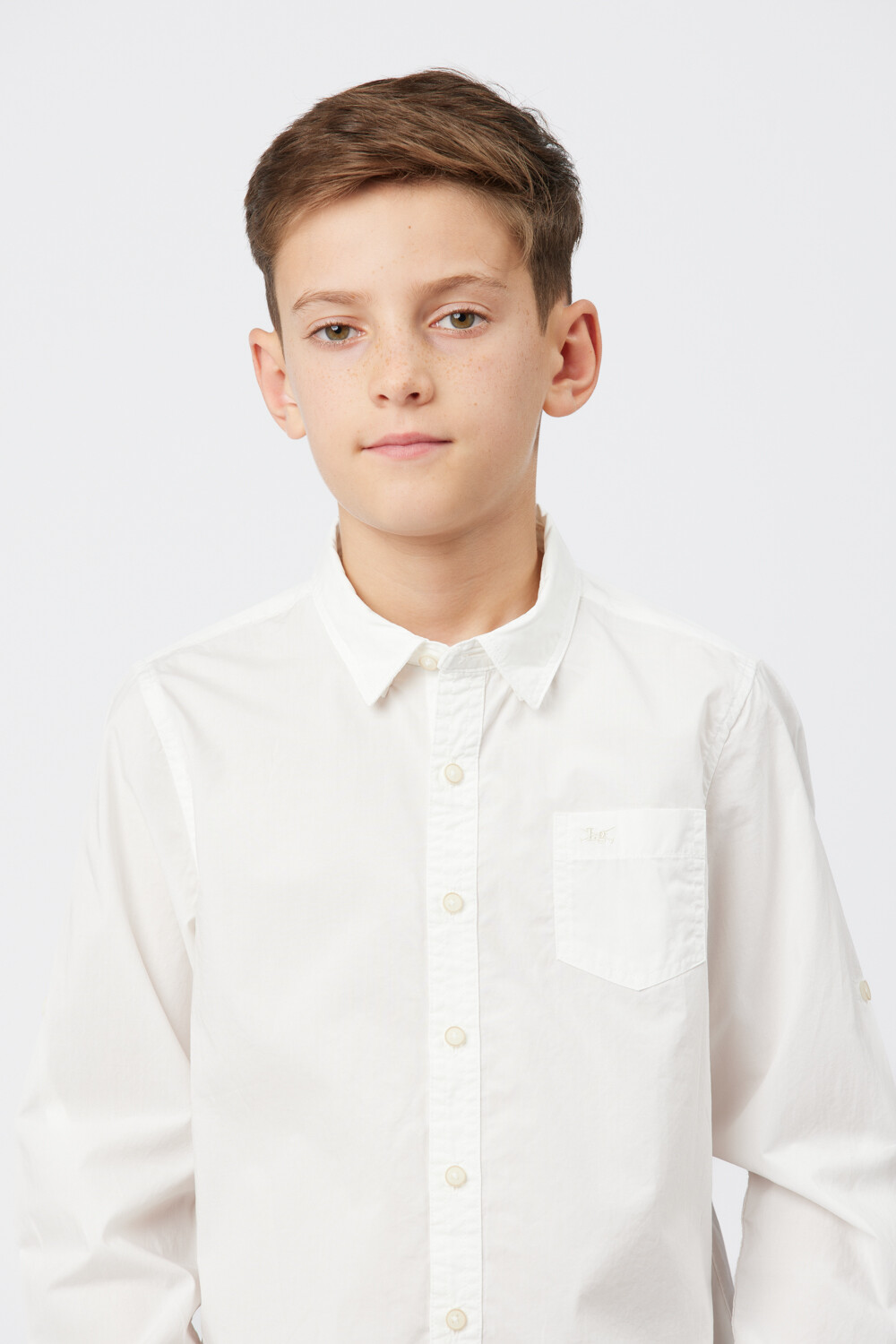 CAMISA LISA DE ALGODÓN Blanco