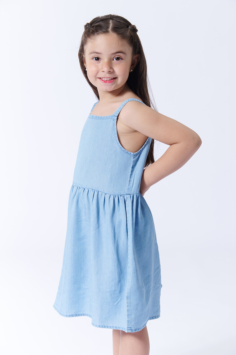 Vestido liocel tirantes Celeste