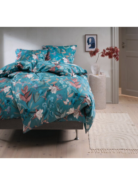 Juego funda nórdica BERTHA satén 155x220 azul Juego funda nórdica BERTHA satén 155x220 azul