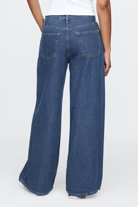 Jean Baggy Tiro Medio Mujer Medium Indigo 21